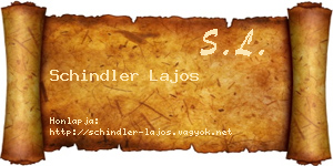 Schindler Lajos névjegykártya